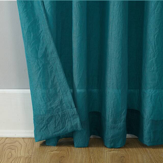 No. 918 Ladonna Crushed Texture Semi-Sheer Rod Pocket Curtain Panel, Single Panel