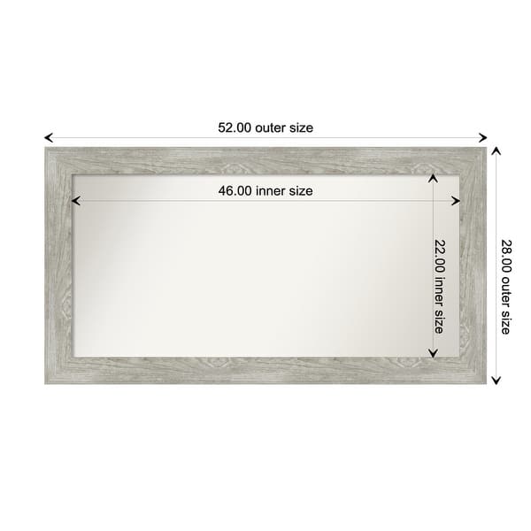 dimension image slide 42 of 113, Dove Greywash Framed Non-Beveled Custom Wall Mirror, Bathroom Vanity Mirror