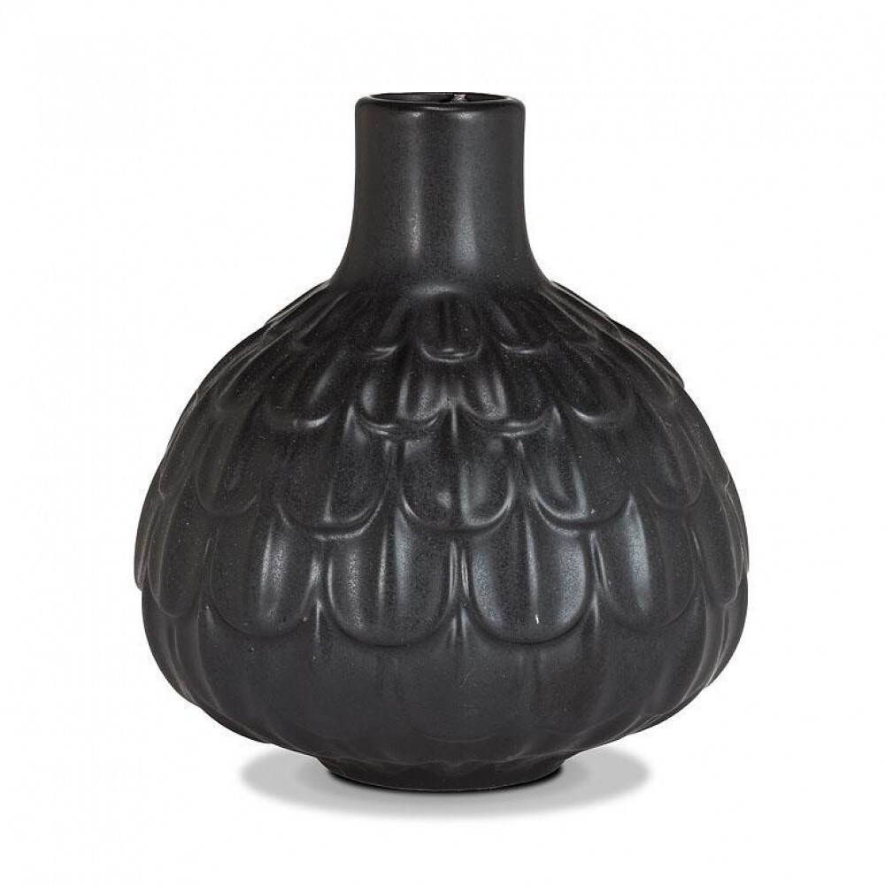 Matte Black Bulb Shaped Vase
