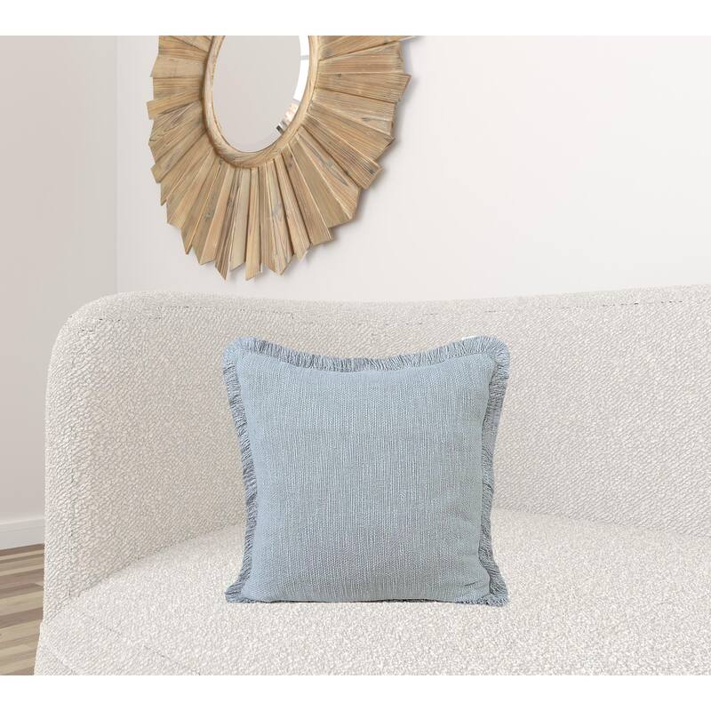 HomeRoots 20" X 20" Micro Gray 100% Cotton Zippered Pillow