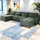 Option 4 Seater with 2 Ottoman Green