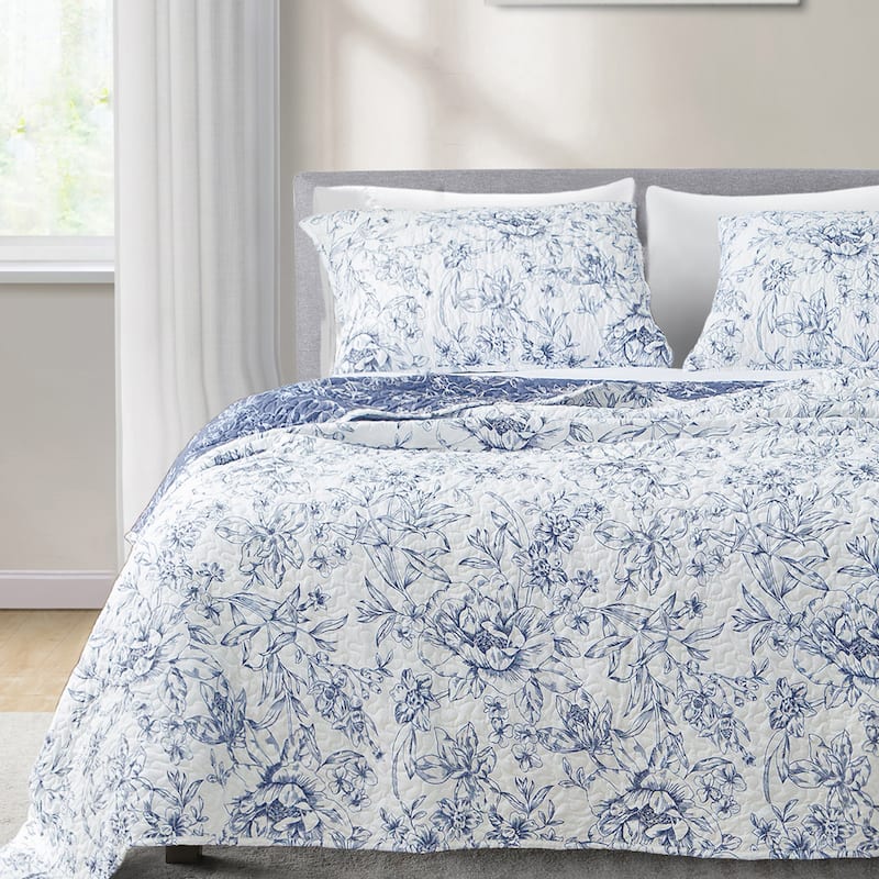 Wonderful Sophia Lightweight Floral Quilt Set