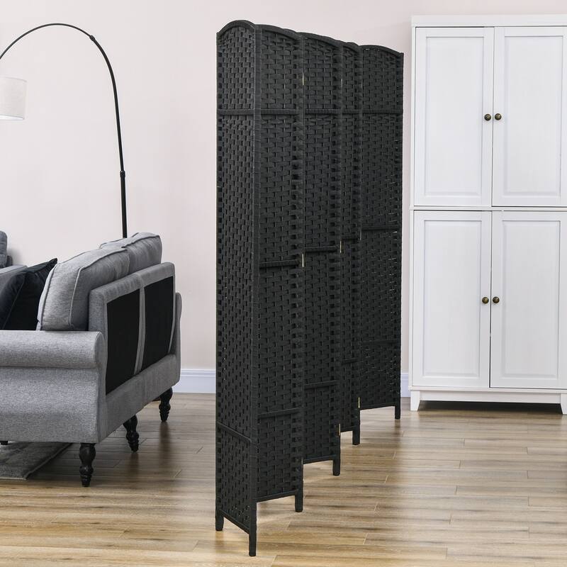 HOMCOM Room Divider, 8 Panel Folding Privacy Screen, 5.6' Tall Freestanding Wall Partition