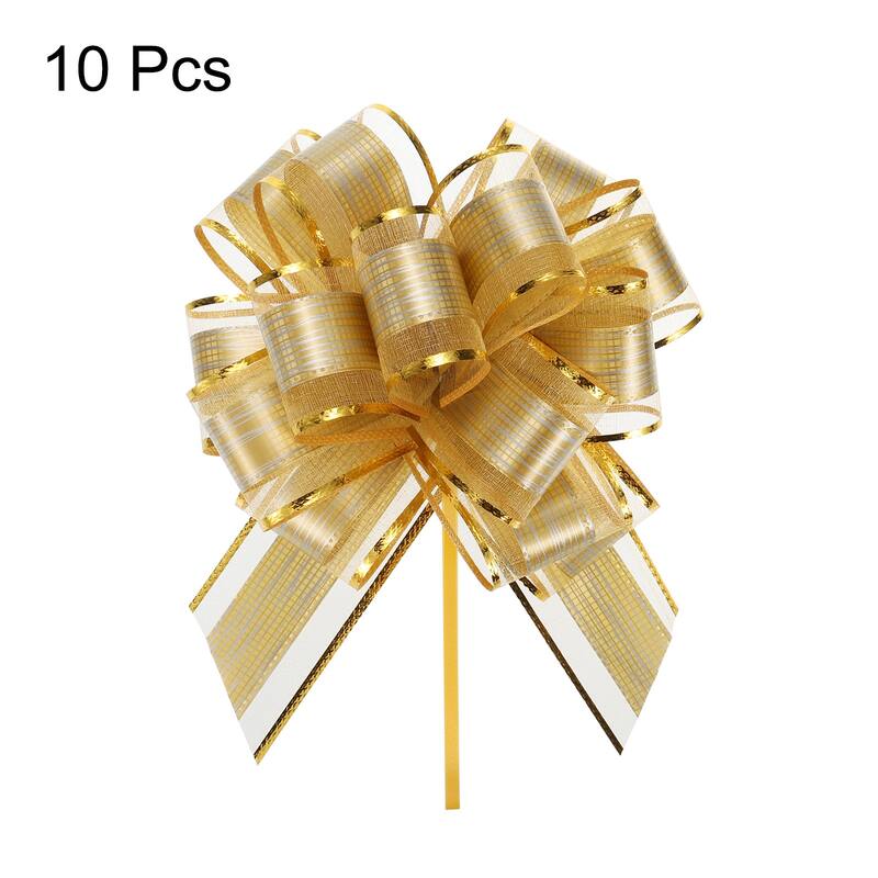 10pcs 7 Inch Large Pull Bow Gift Wrapping Bows Ribbon Organza