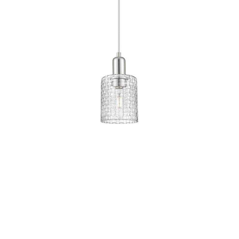 Innovations Lighting 716-1P-10-5 Cobbleskill Pendant Cobbleskill 5" - Polished Nickel / Clear
