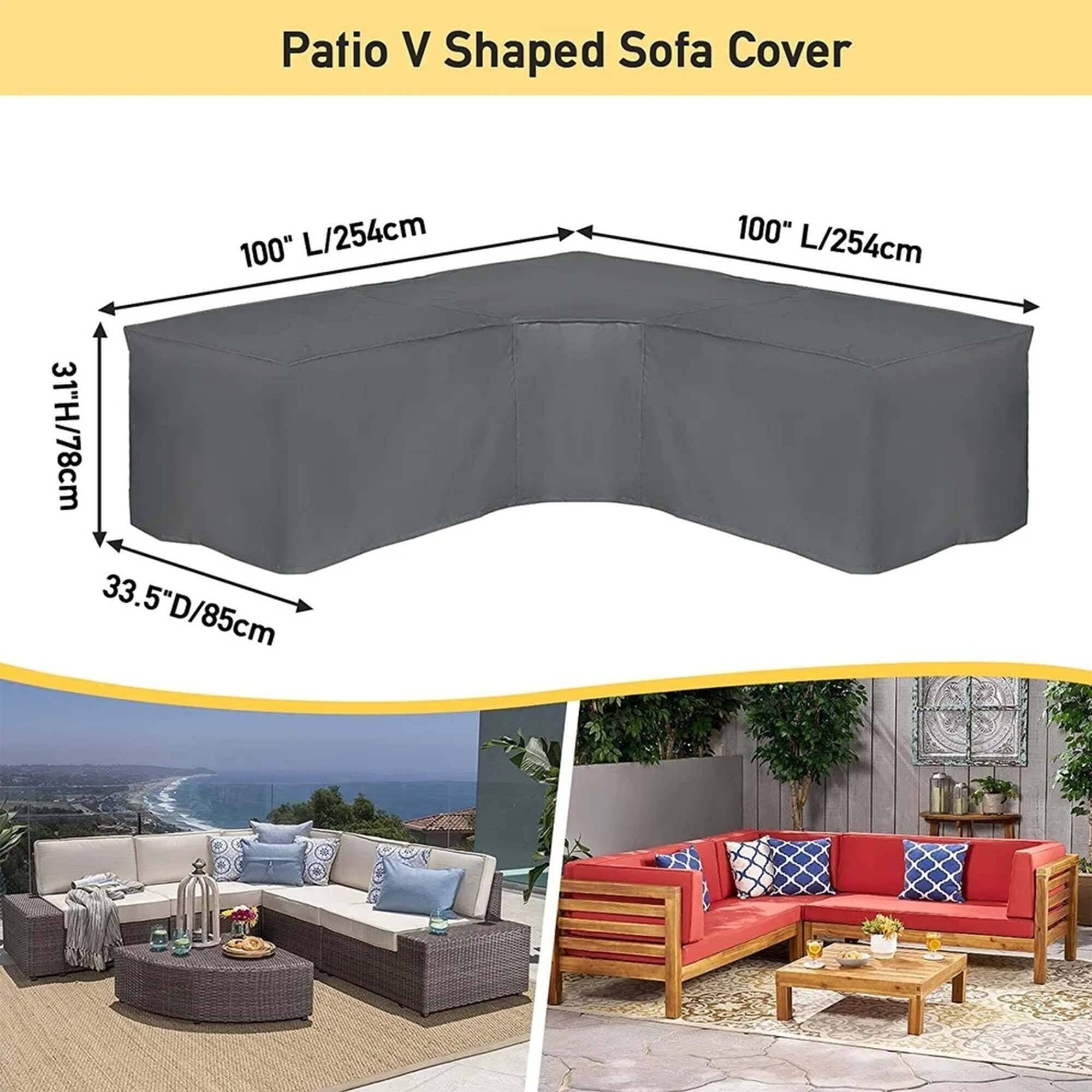Patio Sectional Sofa Cover Waterproof Heavy Duty Rip Resistant