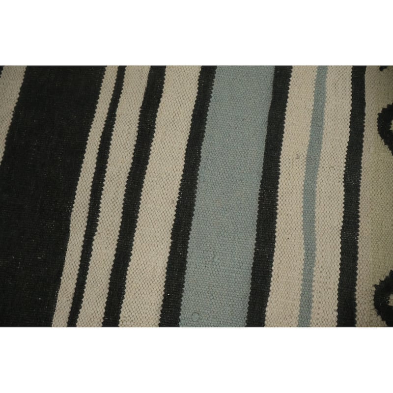 Hand Woven Oriental 100% Wool Carpet Southwestern Tribal Multi-Colored Kilim Area Rug - 9' 11'' X 8' 1''