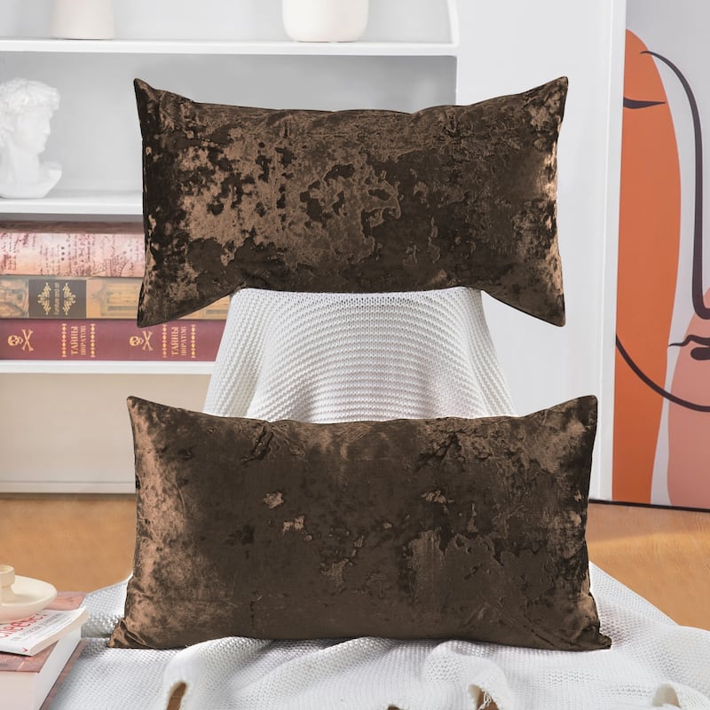 Rancho Crushed Velvet Throw Pillow Cover Set, NO INSERT