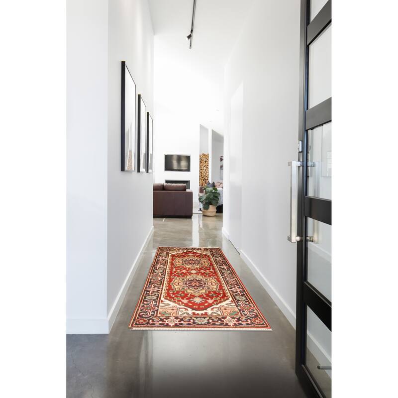ECARPETGALLERY Hand-knotted Serapi Heritage Red Wool Rug - 2'6 x 6'1