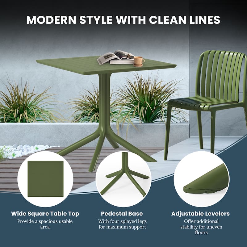 Frond and Form 31.5" Outdoor Square Dining Table