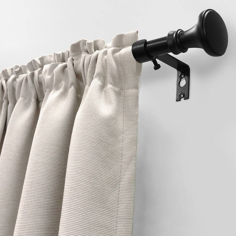 Lumi 5/8" Single Curtain Rod Set Pewter/ Matte Black- Trumpet finials