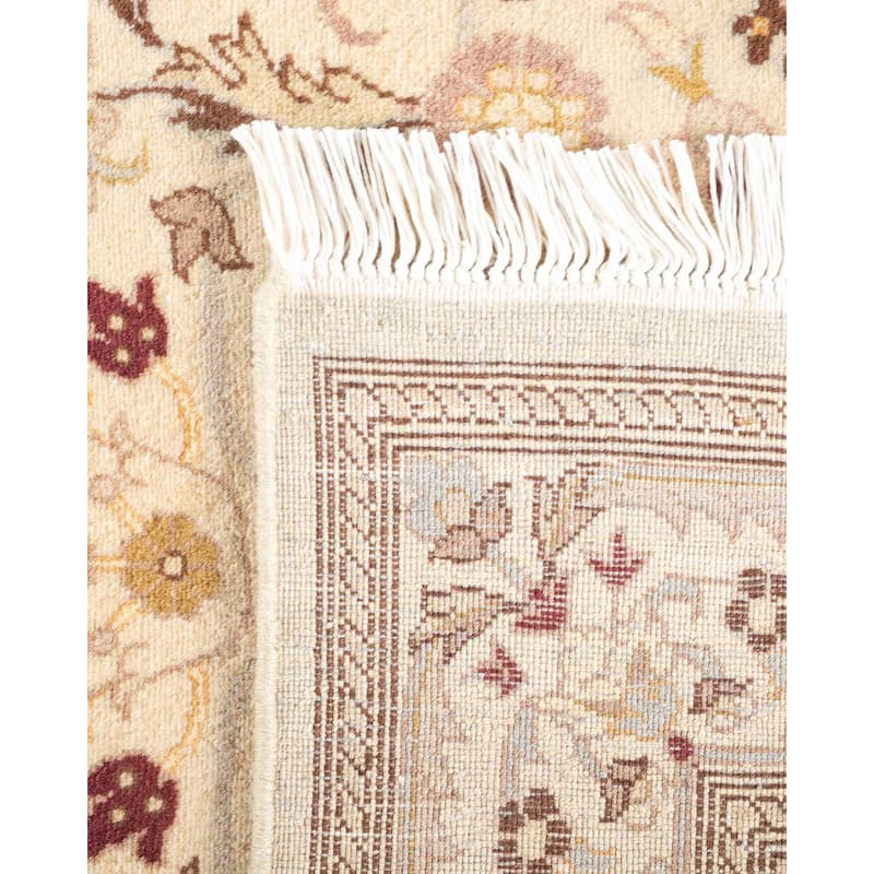 Overton Hand Knotted Wool Vintage Inspired Traditional Mogul Ivory Area Rug - 3 x 5
