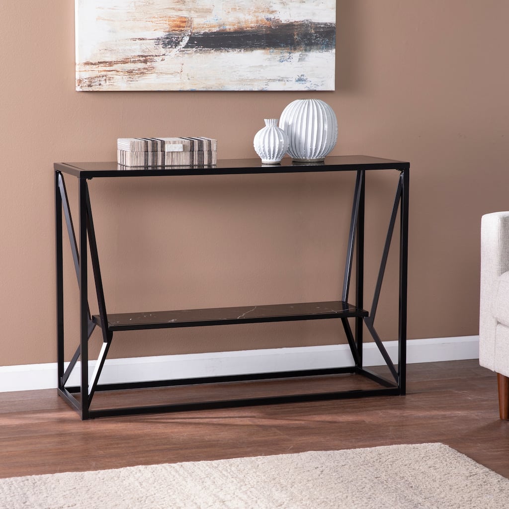 Argall Long Glass-Top Console Table