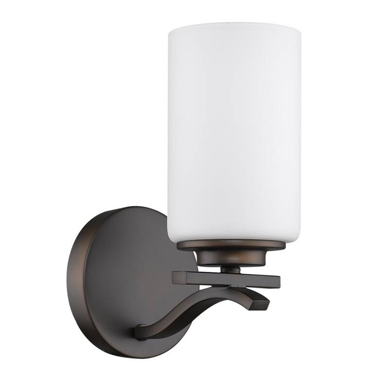Modern Flush Mount Wall Sconce with White Opal Glass Shade and Dimmable E26 Light Fixture - 9.75" H x 5" W x 6.5" D