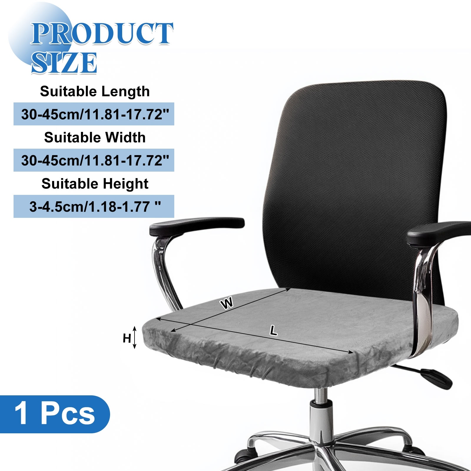 Office Chair Cover, Stretchable Soft Rotating Chair Slipcover Washable Desk Computer Seat Cover Protector for Office