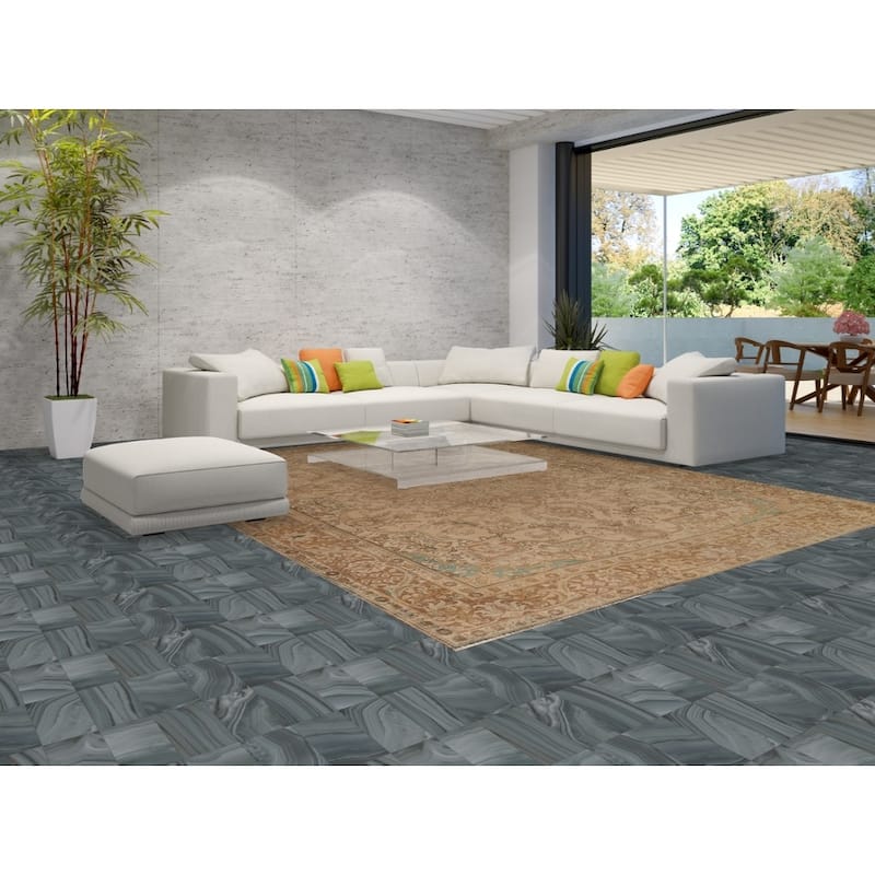 Vintage Distressed Tabriz Persian Area Rug Hand-knotted Wool Carpet - 9'10" x 12'8"