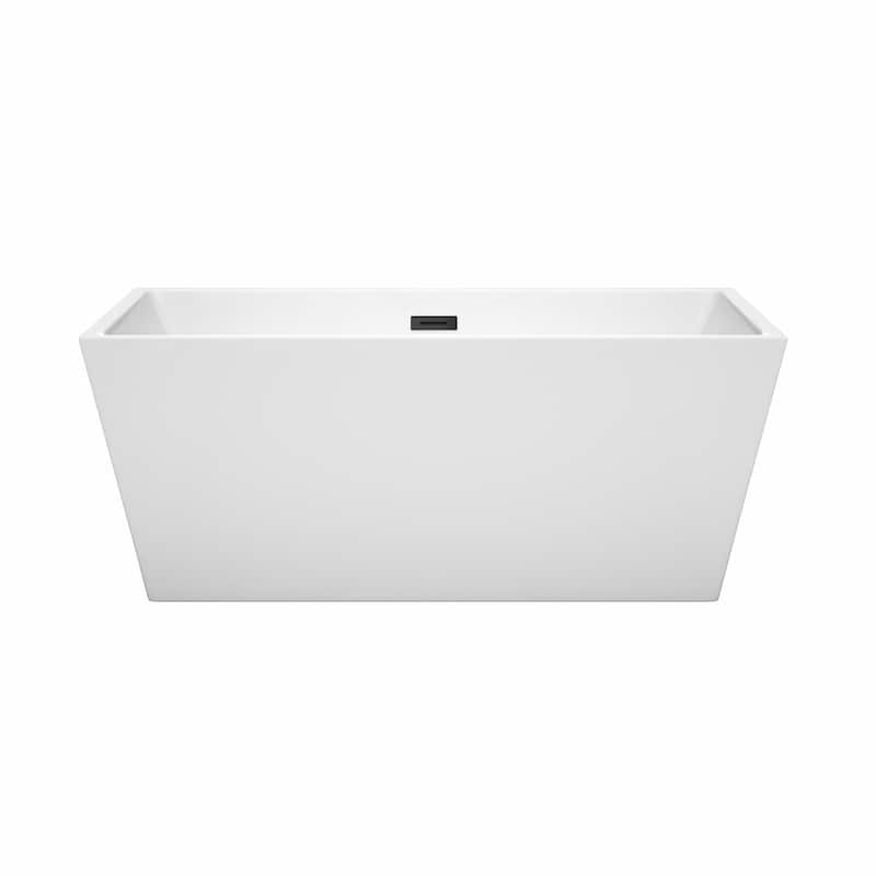 Wyndham Collection Sara 59-inch White Freestanding Soaking Bathtub