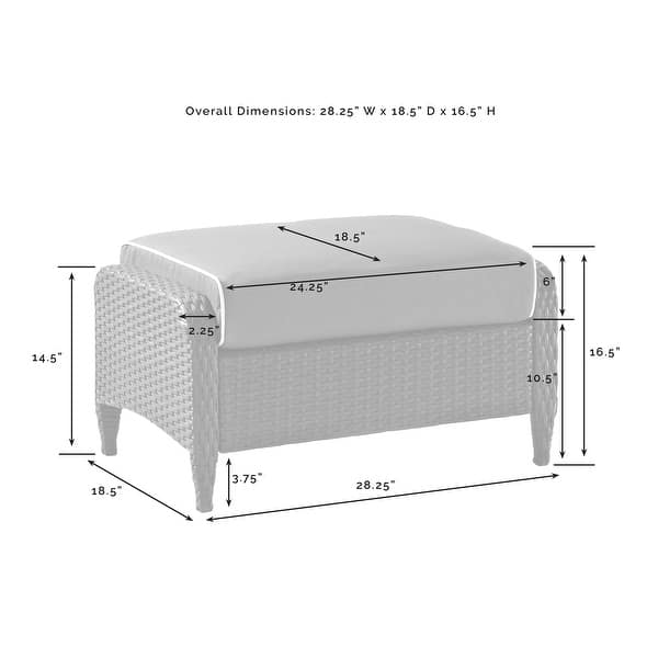 Kiawah Outdoor Wicker Ottoman On Sale Overstock 31277823