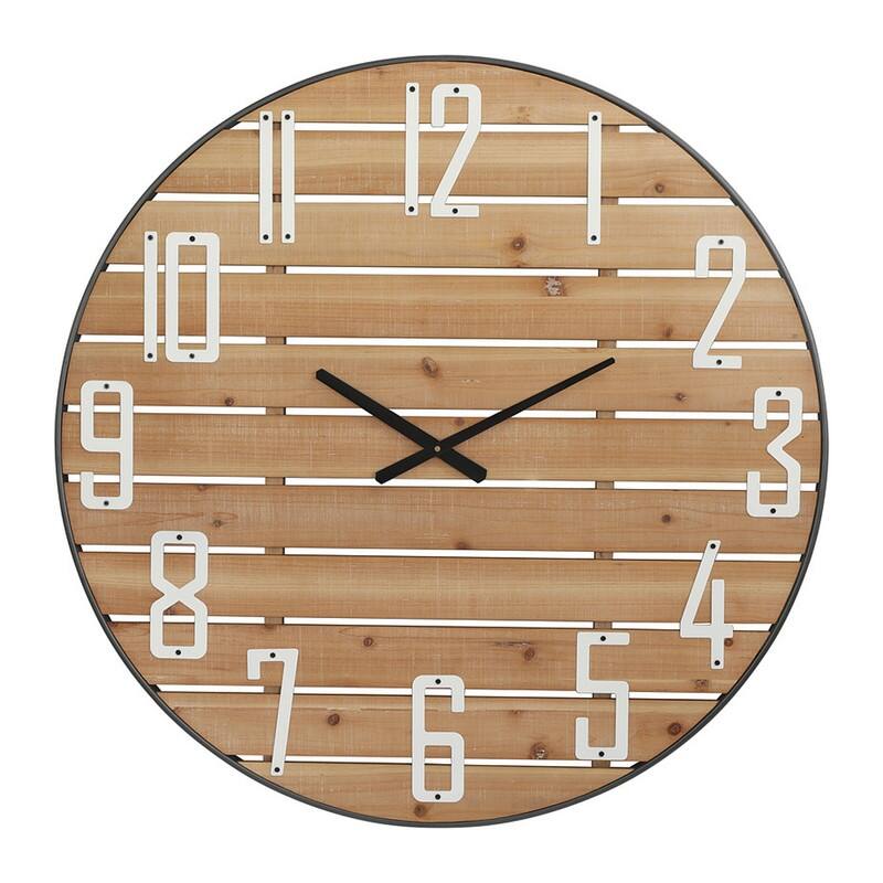 Lorena Round Wood Farmhouse Wall Clock - 33"H x 33"W x 1.25"D