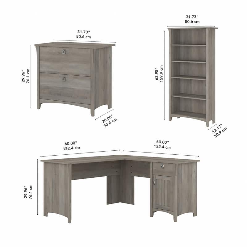 Salinas 3-piece Desk, Cabinet, and Bookcase Set by Bush Furniture