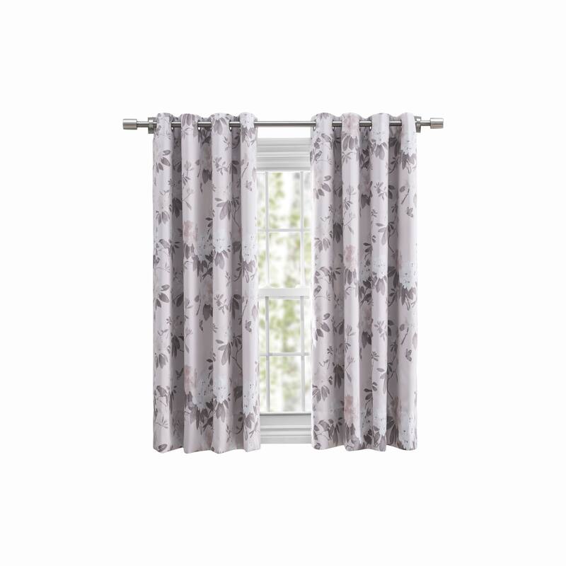 Mystic Garden Floral Premium Blackout Grommet Short Curtain Panel W Wand