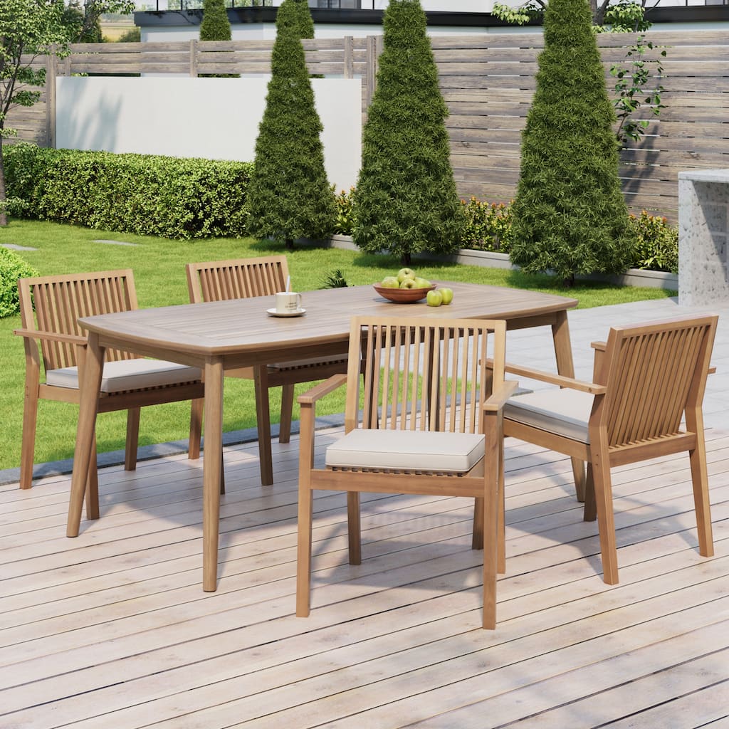 Christopher Knight Home - Fairchild Acacia Wood Outdoor Dining Set