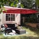 PHI VILLA 15-foot Rectangular Crank Outdoor Market Umbrella with Base Included