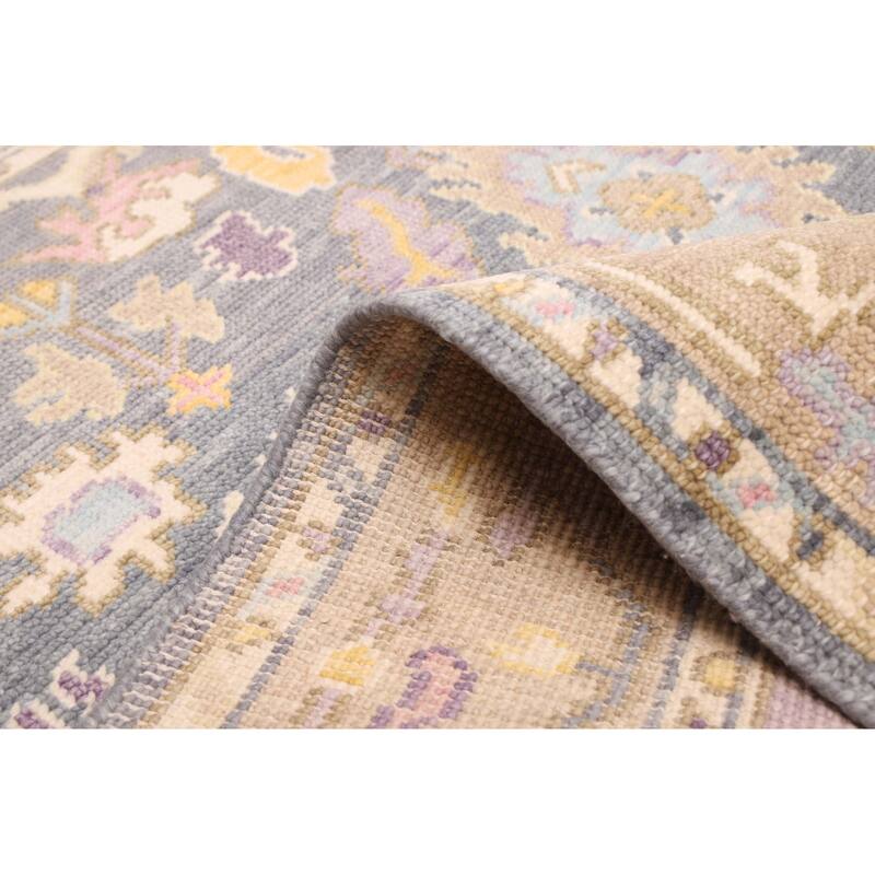 ECARPETGALLERY Hand-knotted Modern Oushak Charcoal Wool Rug - 3'7 x 5'6