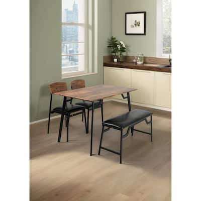 Stylish 4-Piece Kitchen Dining Set with Spacious Table, Comfortable Chairs, and Bench for Small Dining Spaces