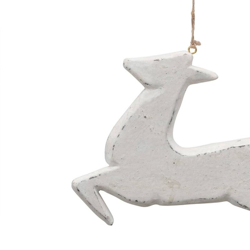 Handmade Paper Mache Deer Ornament