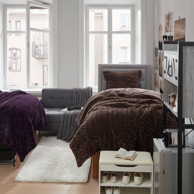 Fluffy Buffalo - Coma Inducer® Oversized Comforter Set - Earthtone Brown