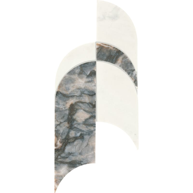 Daltile Gamma Natural Stone Archway Wall and Floor Mosaic Tile (Set of 5) - Silver