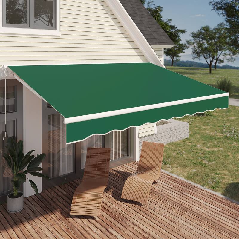 AECOJOY Manual Retractable Patio Awning Outdoor Sunshade Shelter (Cover Only)