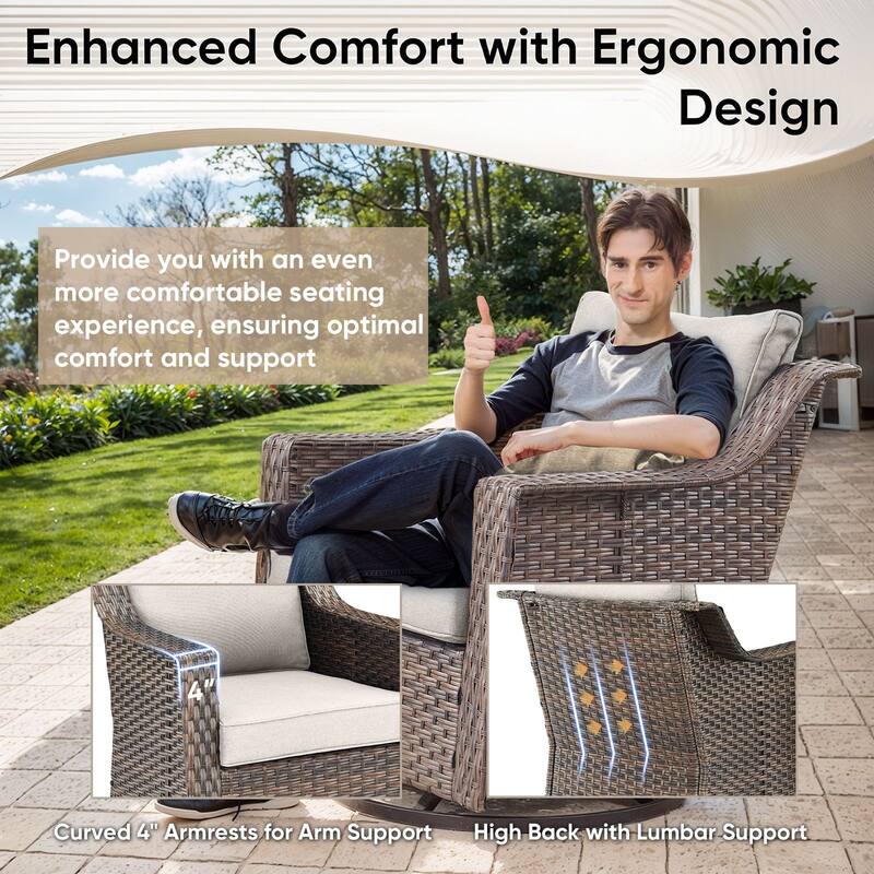 Pocassy Outside Sofa with Swivel Chair Set