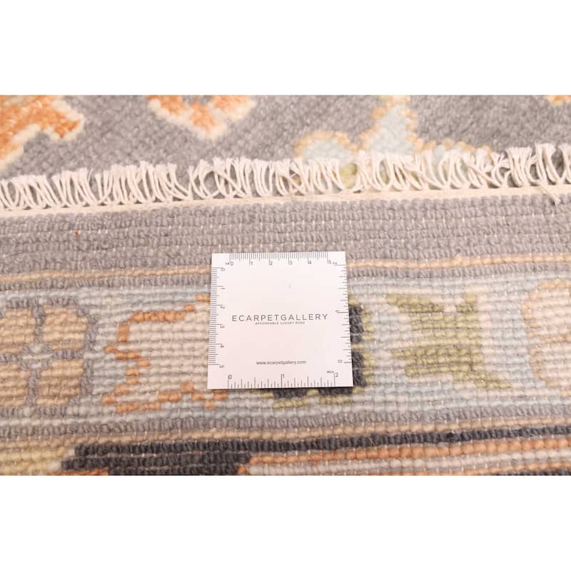 ECARPETGALLERY Hand-knotted Modern Oushak Dark Grey Wool Rug - 10'3 x 14'2