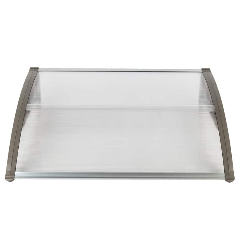 100 x 80 cm Door & Window Rain Cover Eaves Canopy White & Gray Bracket