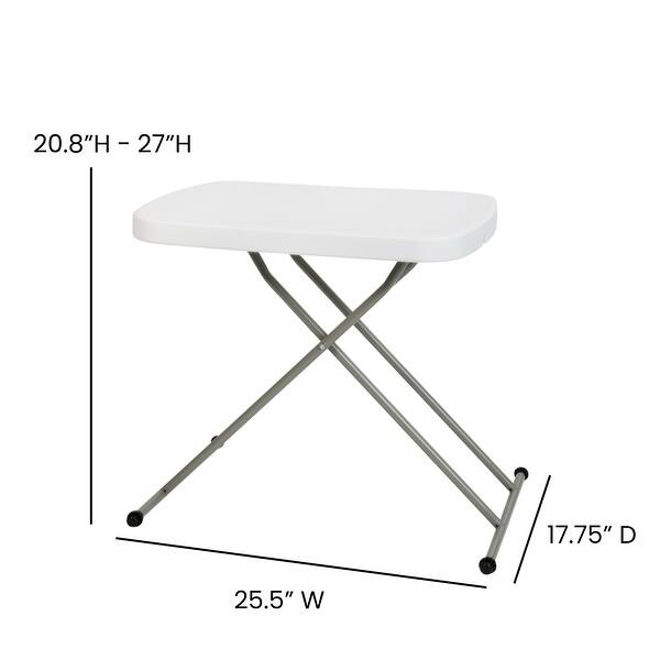 26 Inch Indoor/Outdoor Plastic Folding Table, Adjustable Height