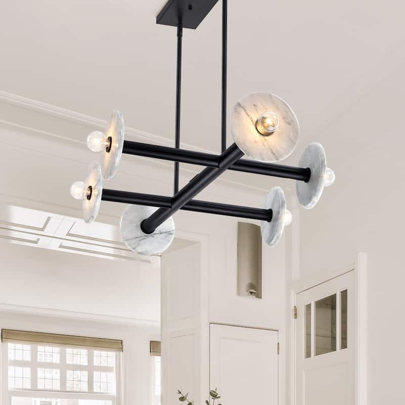 Designers Fountain D325C-6LCH Fina 6 Light 38" Wide Linear Chandelier