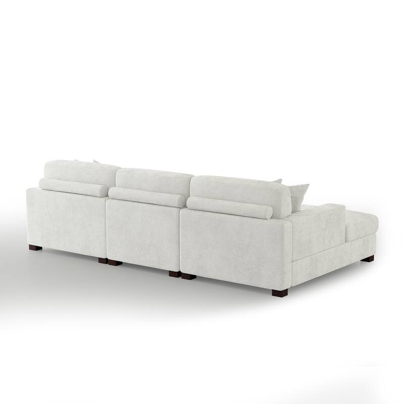 Modern Upholstered Chenille Modular Sectional Sofa with 2 Chaise