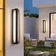 preview thumbnail 2 of 23, Rennnsan Modern Black Rectangular Linear LED Outdoor Wall Lights/Sconce Lighting