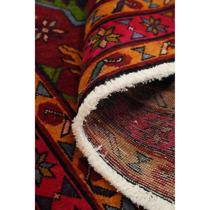 Hand Knotted Oriental 100% Wool Carpet Traditional Tribal Navy Blue & Blues Tabriz Runner Rug - 10' 3'' X 3' 8''