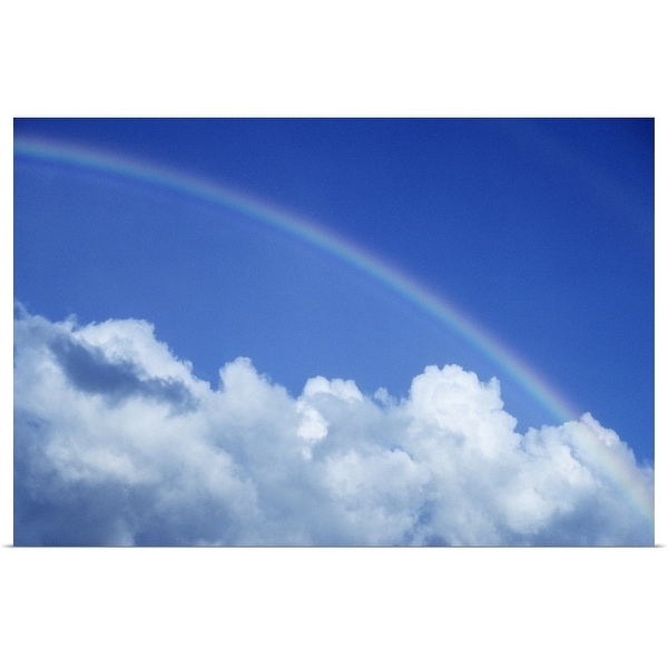 "Hawaii, Rainbow arching over clouds in blue sky" Poster Print
