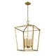 preview thumbnail 3 of 3, 25" Large Rustic Antiqued Gold Open Geometric Lantern