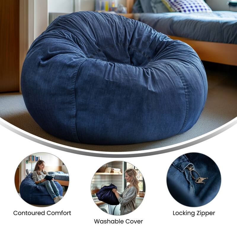 Oversized Refillable Bean Bag Chair for Kids and Adults