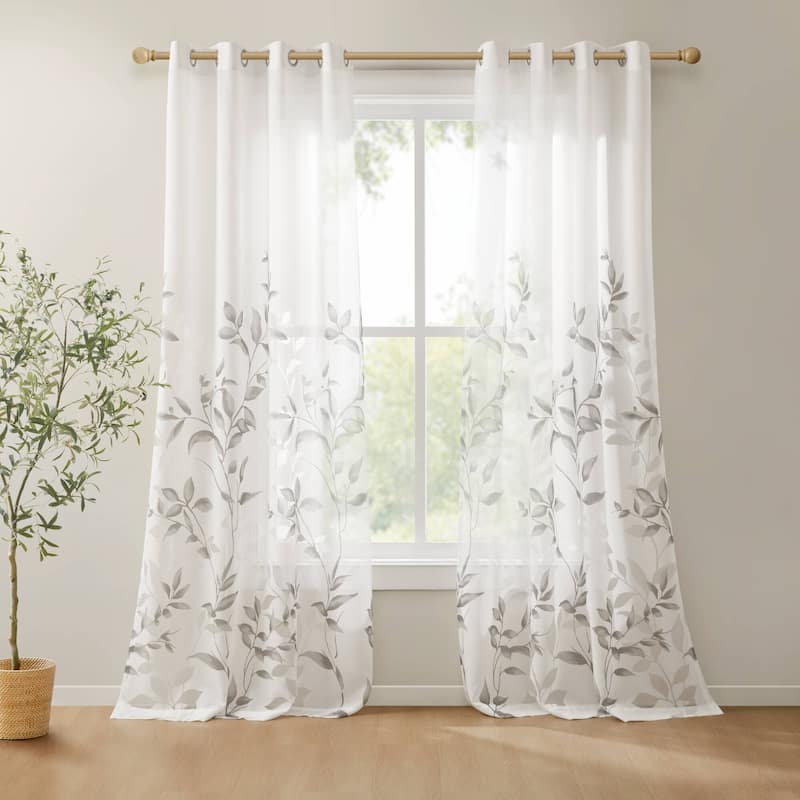 Madison Park Vera Burnout Printed Curtain Panel Single