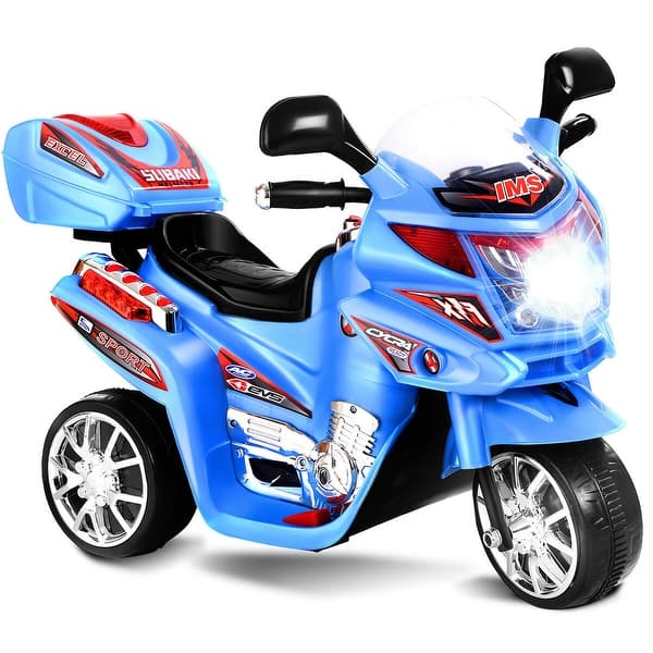 slide 2 of 10, Costway Kids Ride On Motorcycle 3 Wheel 6V Battery Powered Electric Blue