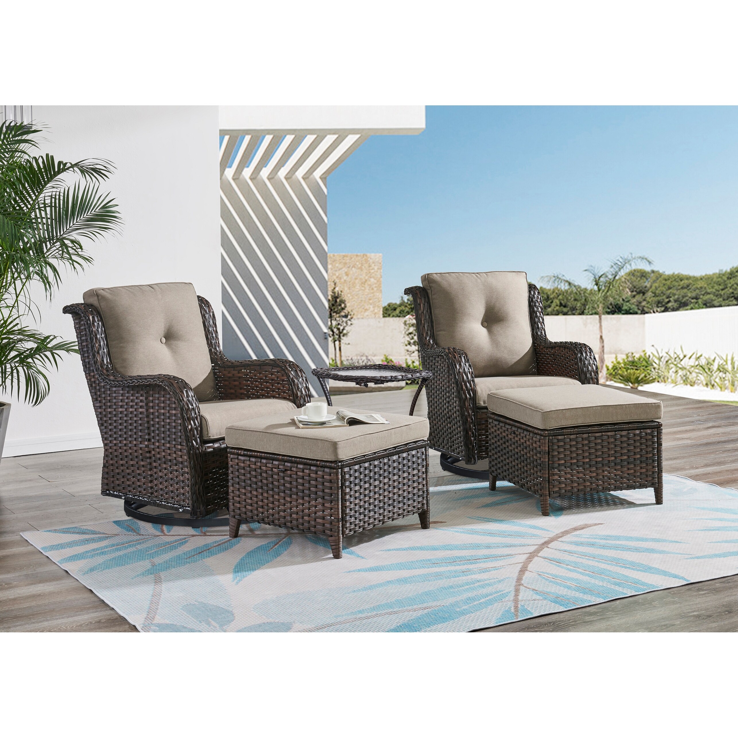 Lisette patio chair deals with cushion and ottoman