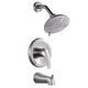 preview thumbnail 21 of 30, WOWOW Single Handle 5-Spray Round Shower Faucet with Tub Spout Brushed Nickel