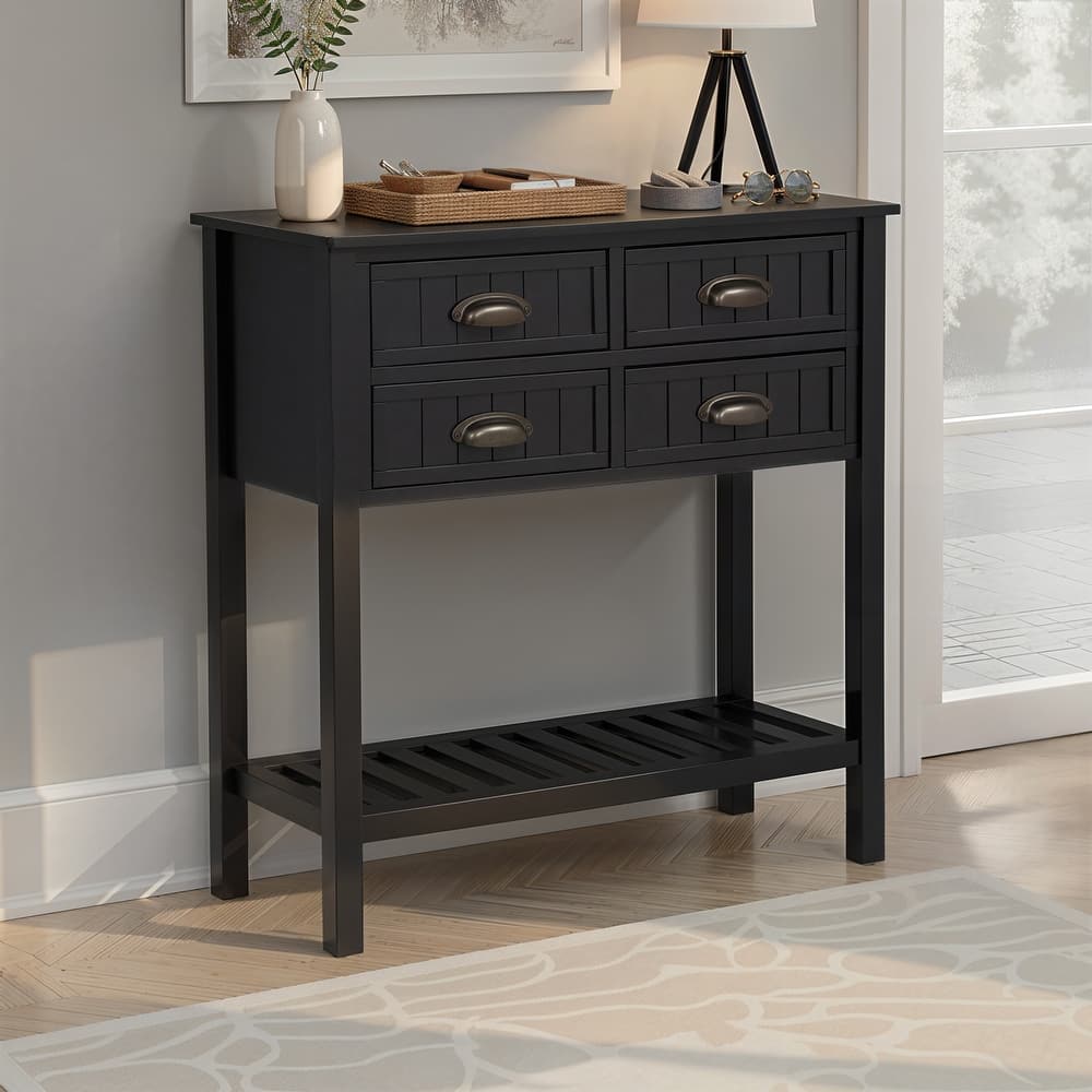 Linon Crestway Antique Solid Wood Entryway Console Table