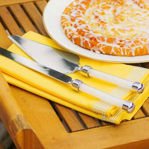 Sparkles Home Rhinestone Crystal-Filled Knife Serving Set
